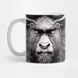 Bison Buffalo Animal Wild Nature Illustration Line Epic Illustration Line Art Mug